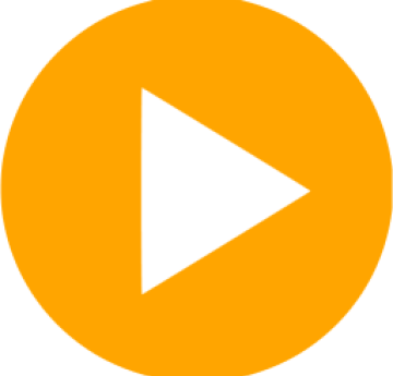 white triangle shaped arrow in orange circle